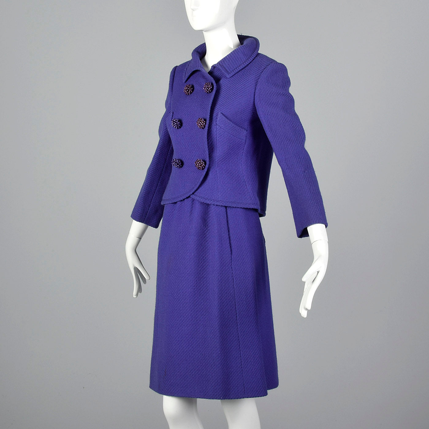 1960s Purple Skirt Suit with Decorative Buttons – Style & Salvage