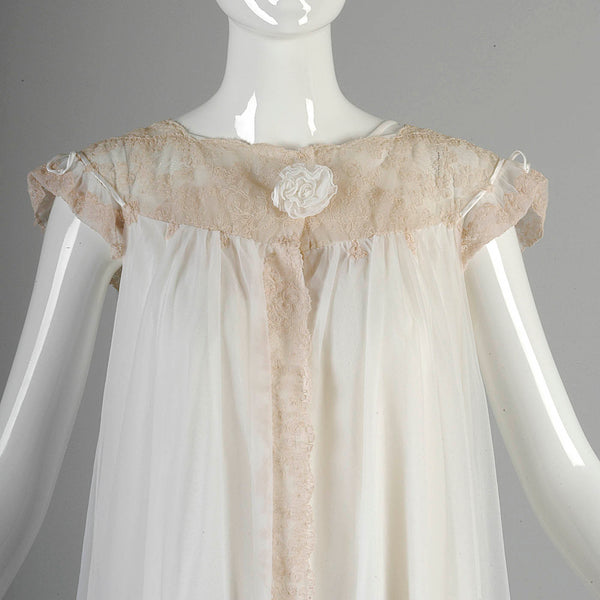 1960s White Babydoll Nightgown with Matching Peignoir – Style & Salvage