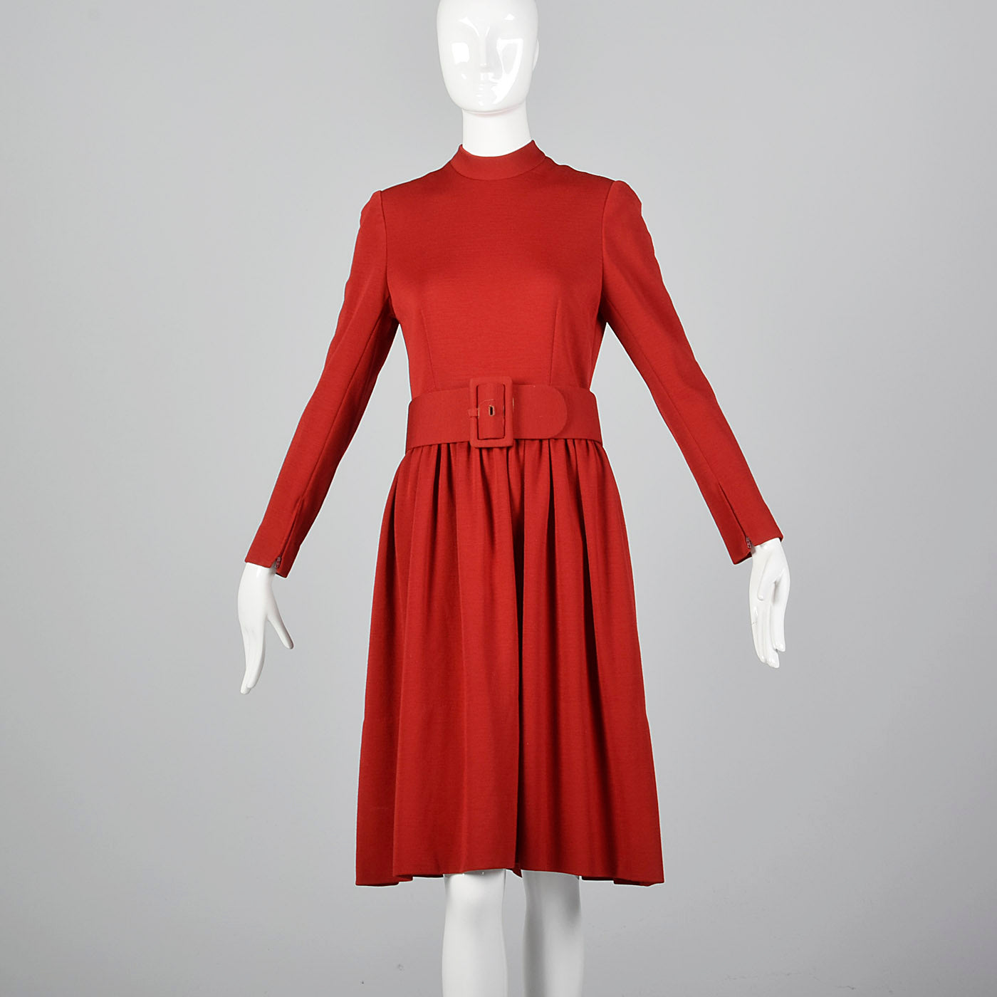 1960s Normal Norell Mod Red Fit & Flare Dress with Wide Belt – Style ...