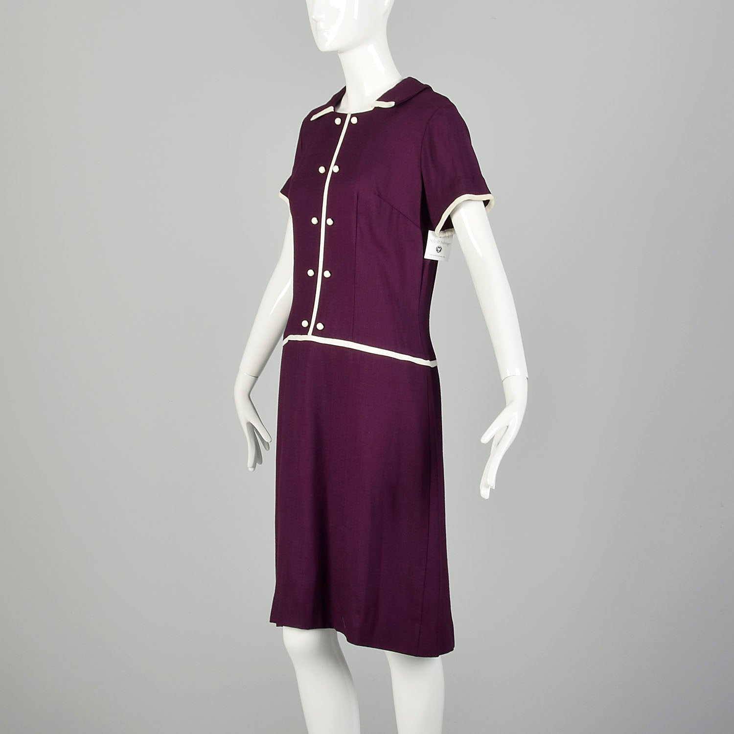 1960s Plum Purple Mod Shift Dress Short Sleeve Summer GoGo – Style ...