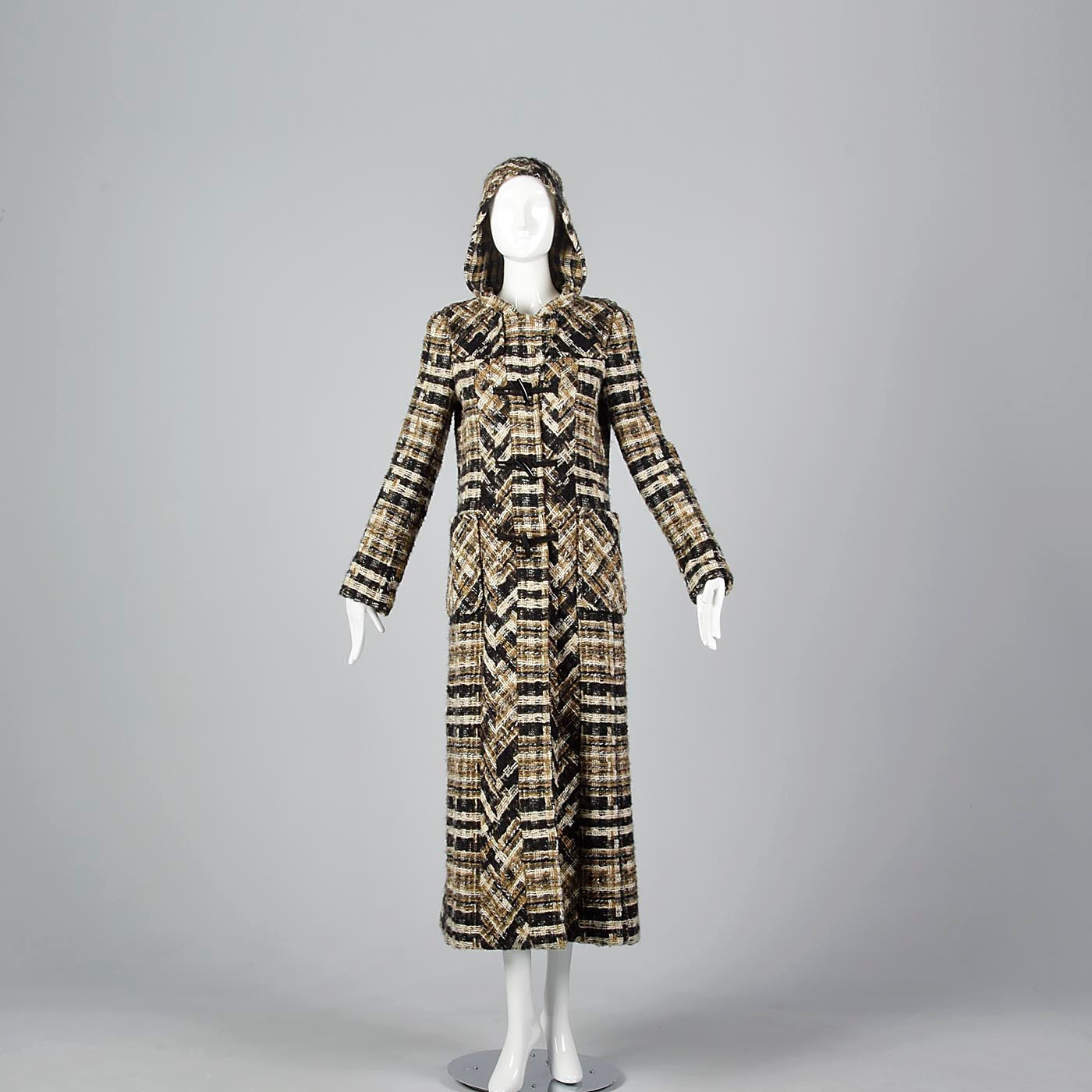 tweed maxi coat