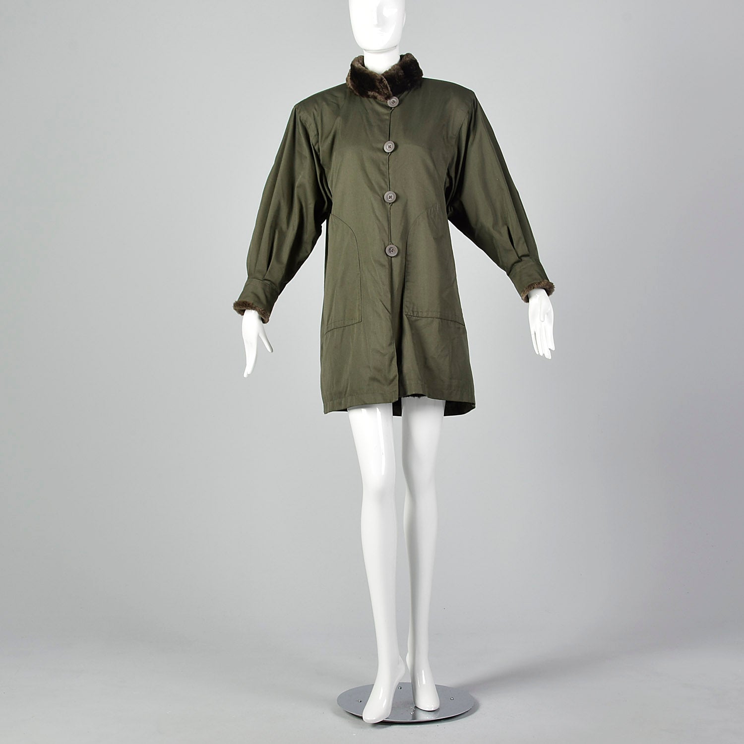 1980s Yves Saint Laurent Fourrures Olive Green Coat – Style & Salvage