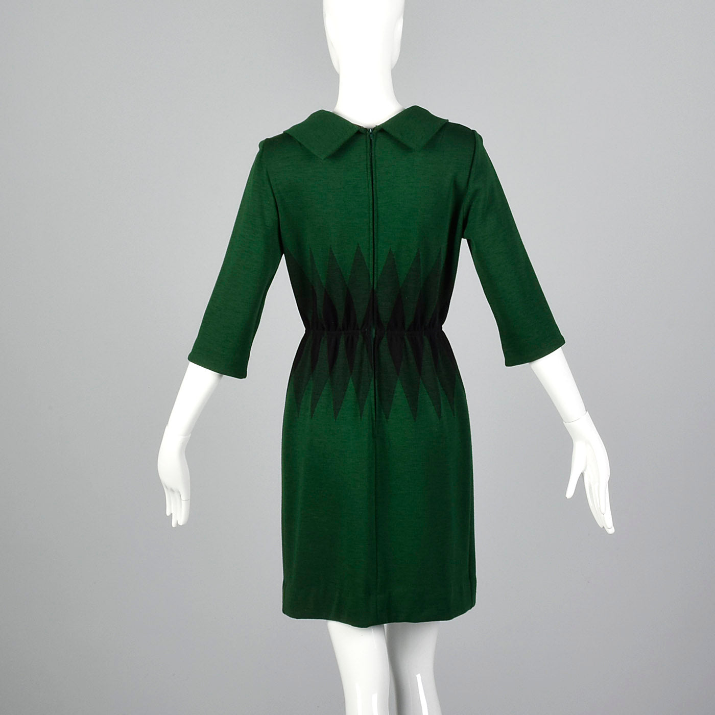 green wool dress