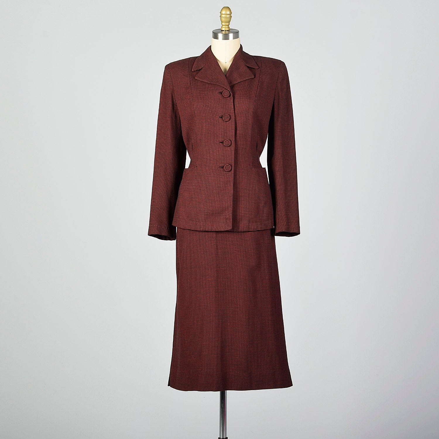 1940s Red and Black Check Skirt Suit – Style & Salvage