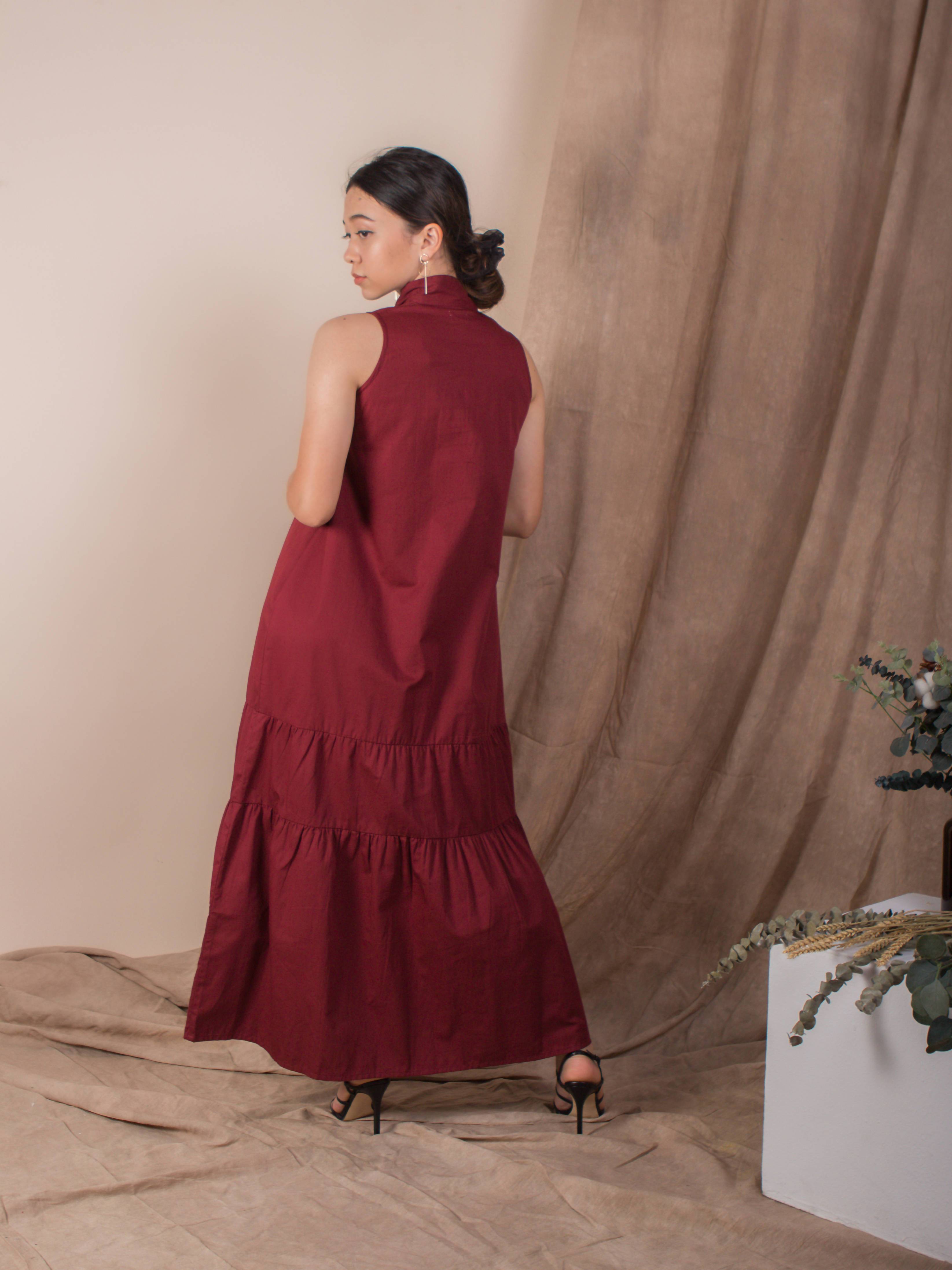 Blood Red Trapeze Midi Dress - Dresses - Whispers & Anarchy - Naiise