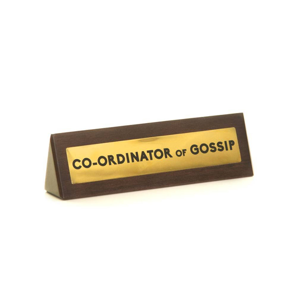 Wooden Desk Sign Gossip Naiise