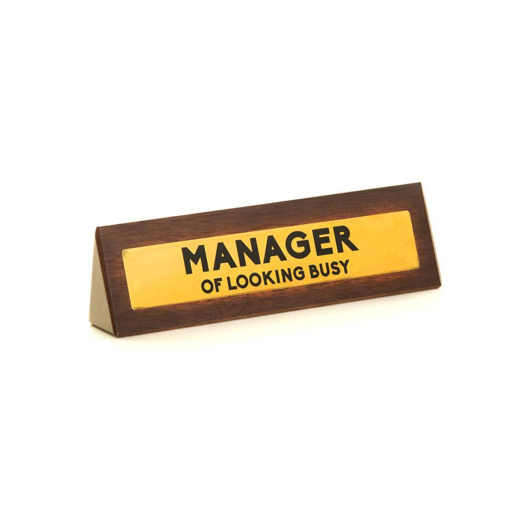 Wooden Desk Sign Manager Naiise