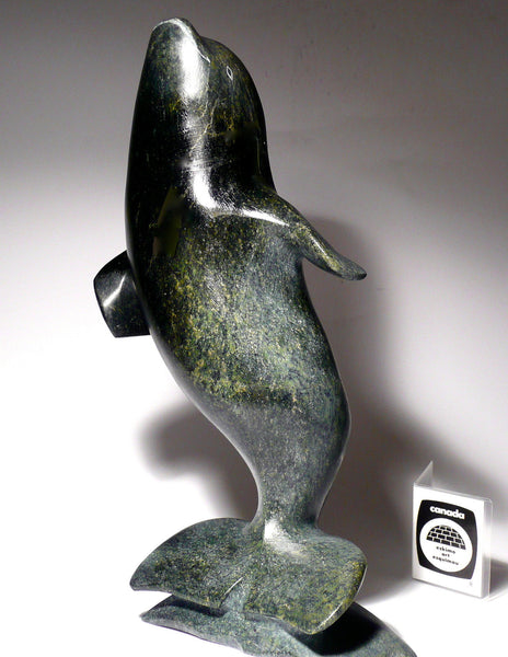 10" Dancing Beluga Whale by A. Tikivik – Inuit Sculptures 