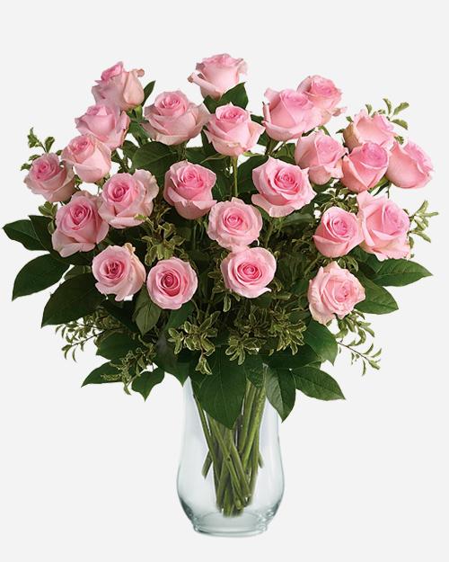 Classic Dozen Pink Roses - Fresh Blooms Langley Florist - Surrey