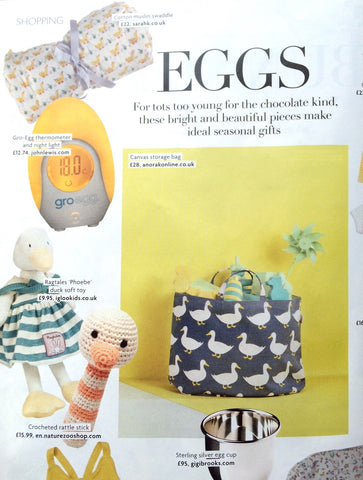 Yellow duck play mat in Baby London magazine March/April 2016