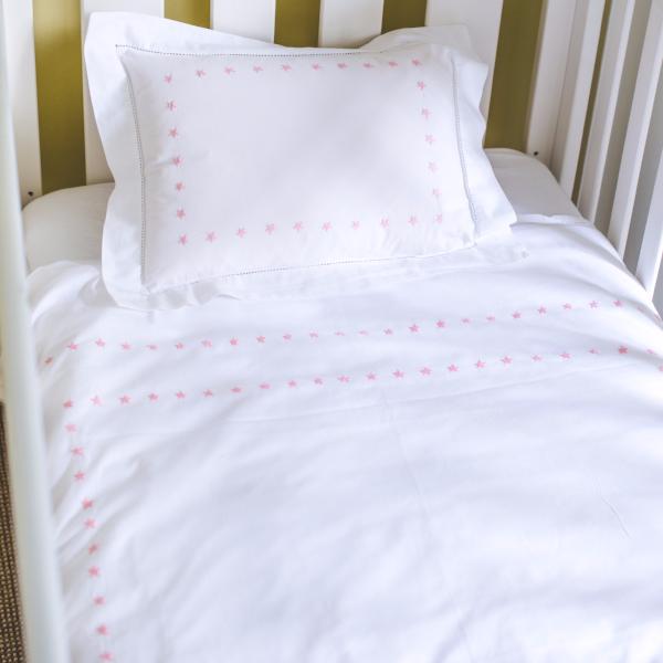 Pink Star Cot Bed Duvet Cover Set By Sarahk Designs Sarahk