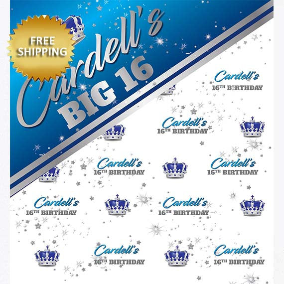 Ongekend Sweet 16 King Custom Step and Repeat Backdrop – Dream Design Group XK-51