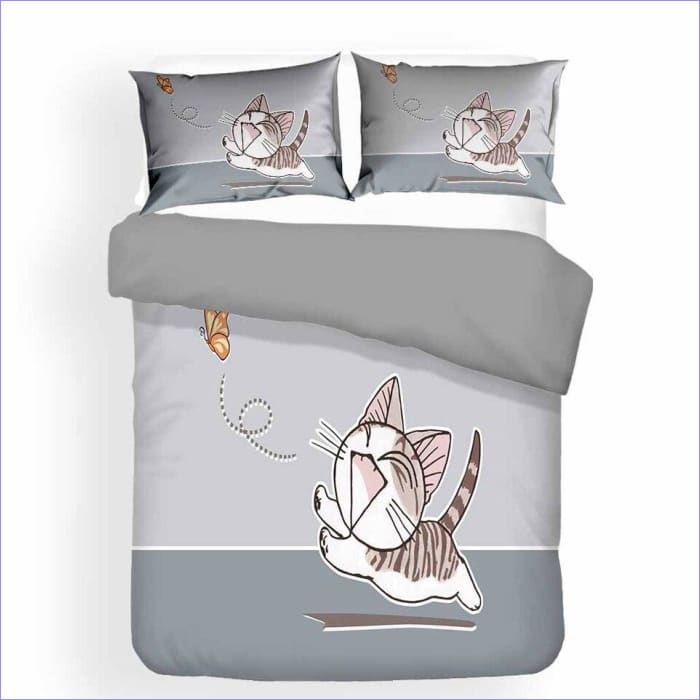 Housse De Couette Chat Manga Grise Couettedouillette Com