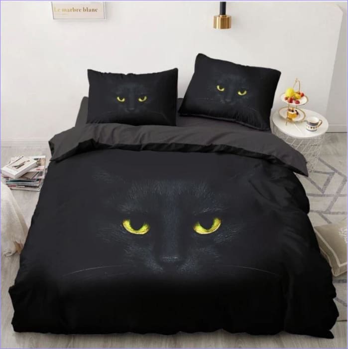 Housse De Couette Chat Noir Obscurite Couettedouillette Com