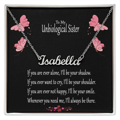 Unbiolgical Sister Gift-Custom Name Necklace