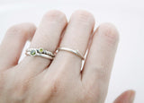925 Sterling Silver A Set of 3 Stacking Ring detailed with colored Cubic Zirconia, R1034S