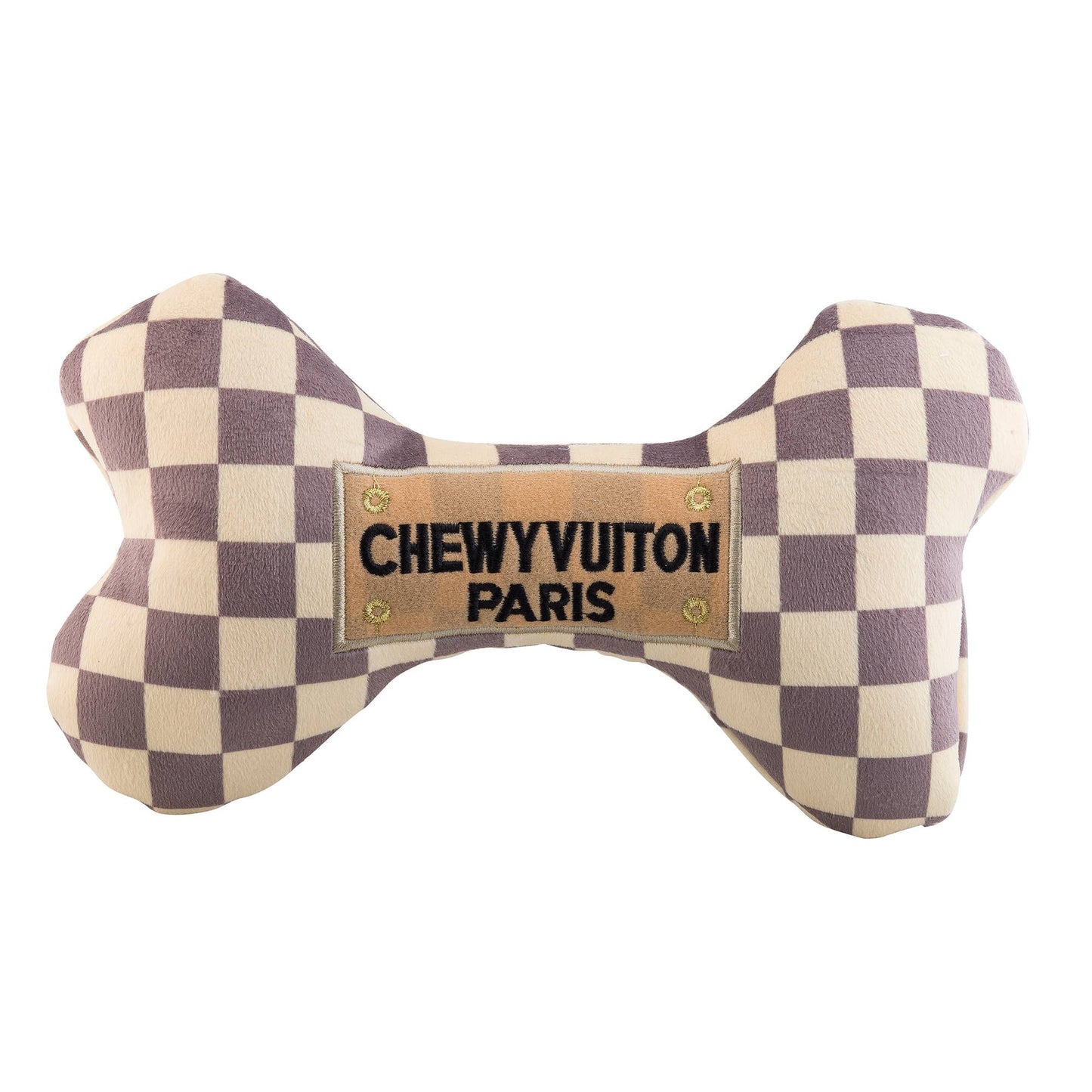 Haute Diggity Dog Black Monogram Chewy Vuiton Bone Squeaker Dog