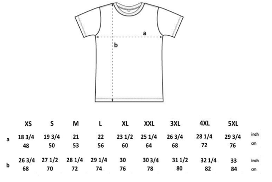 Colour Code T-shirt Sizing