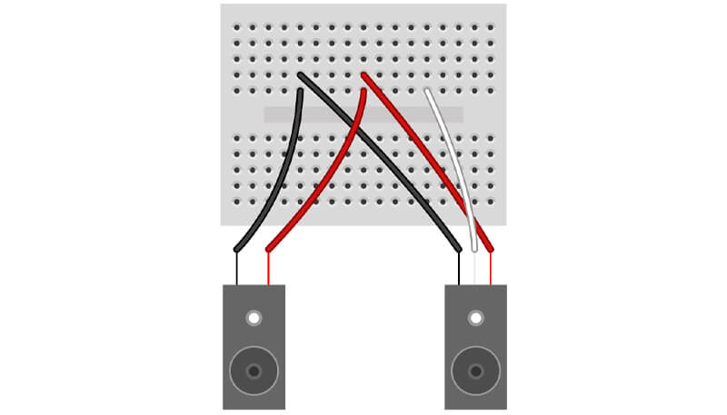 Break beam sensors fitted to mini breadboard