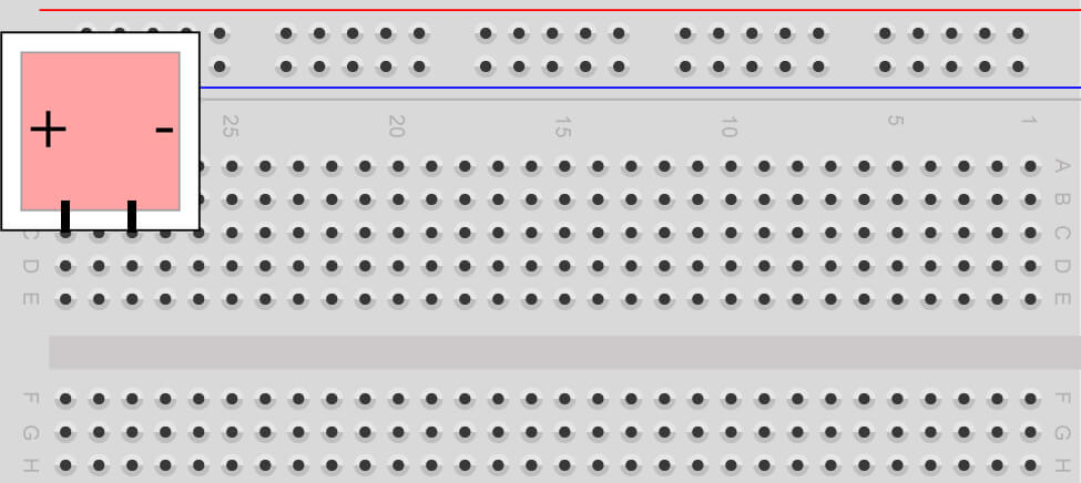 Blocky LED in breadboard