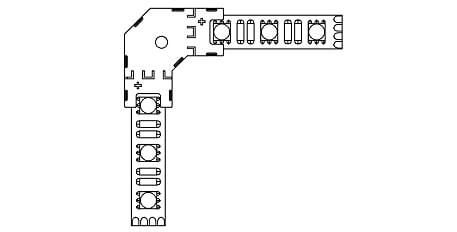 4-Pin LED Strip Right-angle Connector Drawing