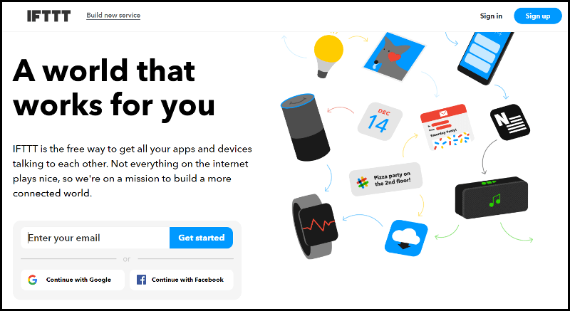 IFTTT Homepage