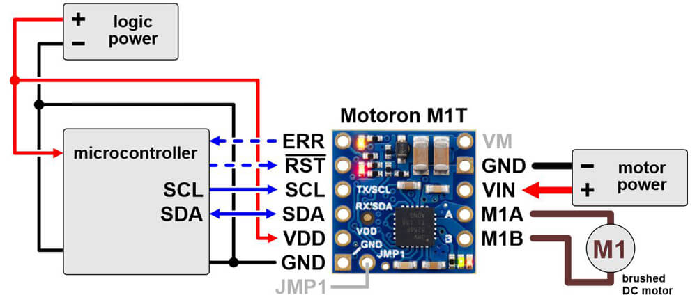 Motoron M1T550 connection example