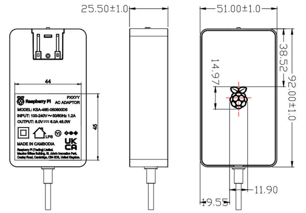 Build HAT Power Supply Dimensions