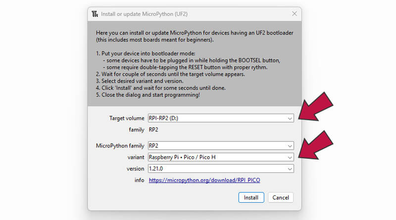 Thonny Install MicroPython