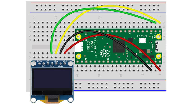 Using an SSD1315 OLED with Pico circuit