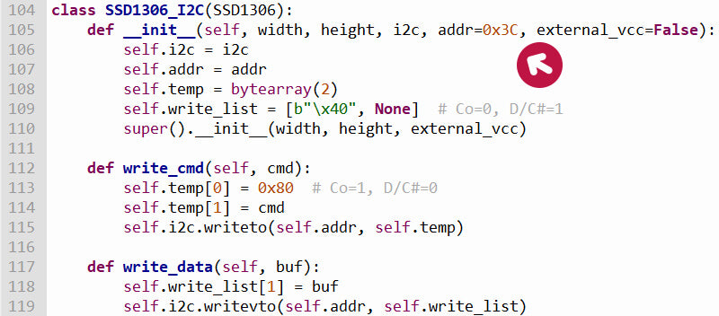 Changing MicroPython SSD1306 library address