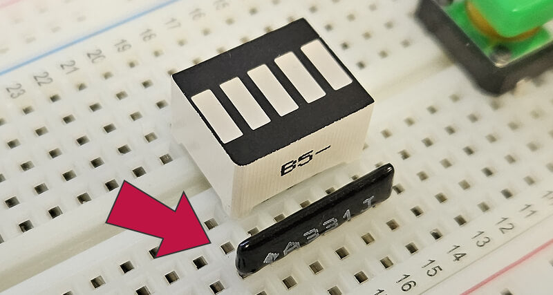 network resistor position in breadboard