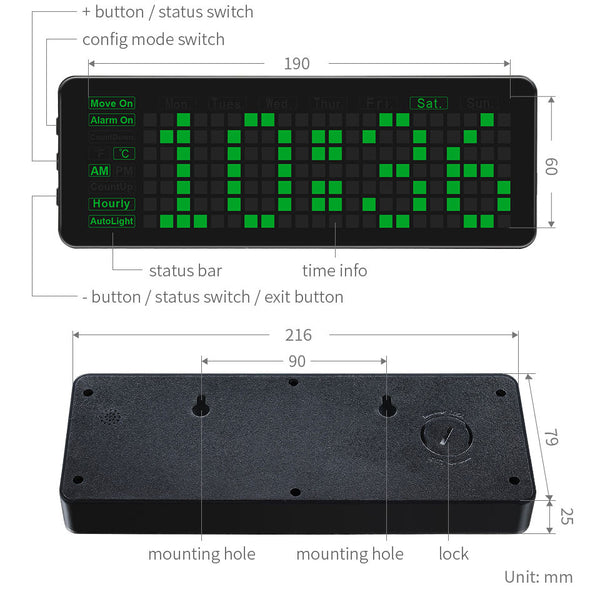 Pico Clock features detailed