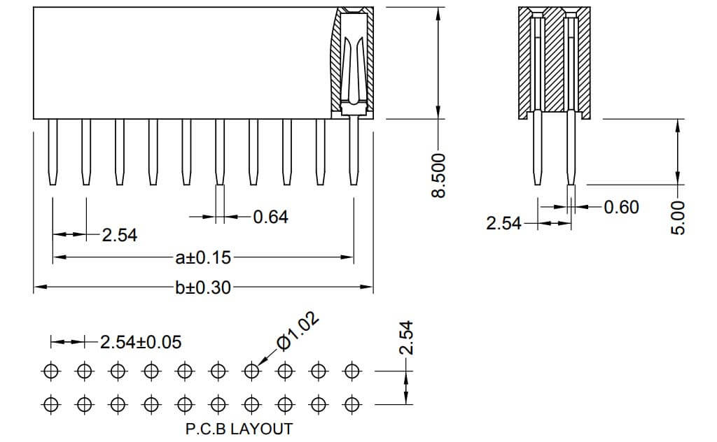 GPIO Riser Header Dimensions