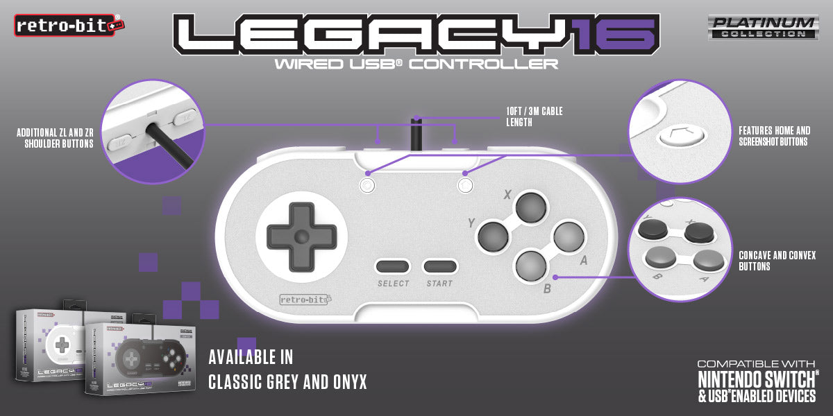 retro bit legacy16 usb wired features