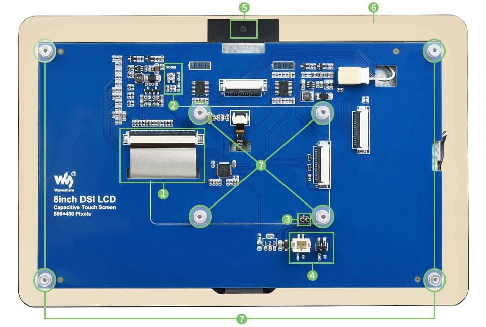 8" Raspberry Pi DSI Display features