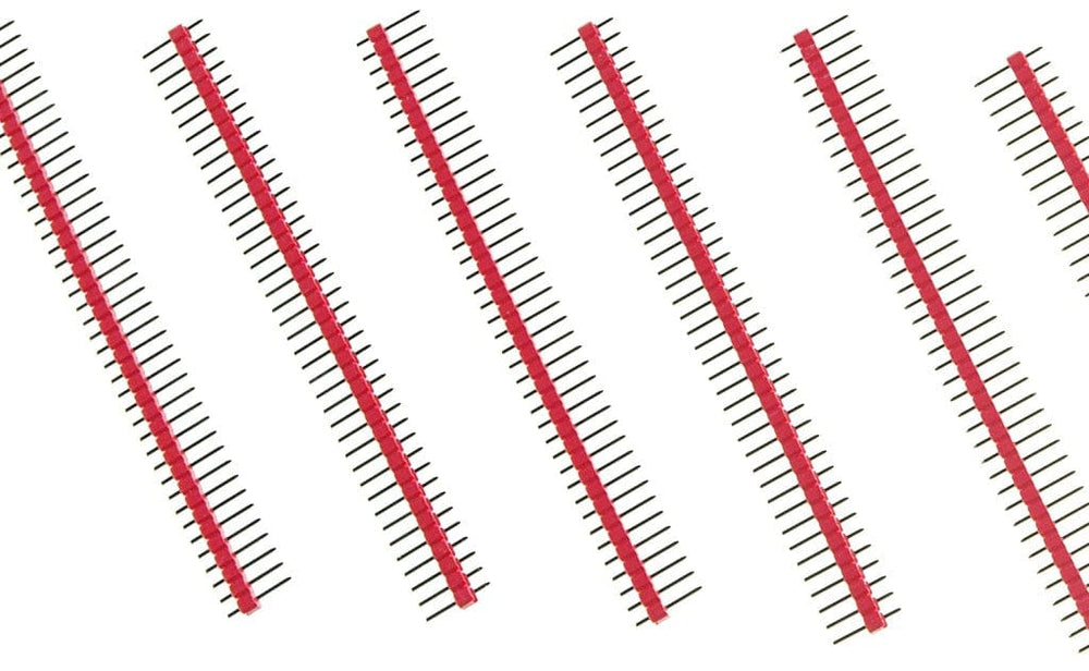 0.1″ (2.54 mm) Arduino Male Pin Headers (Straight Red 10PCS) - The Pi Hut