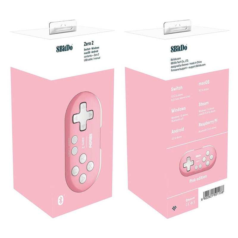 8bitdo Zero 2 Bluetooth Gamepad Pink Edition The Pi Hut