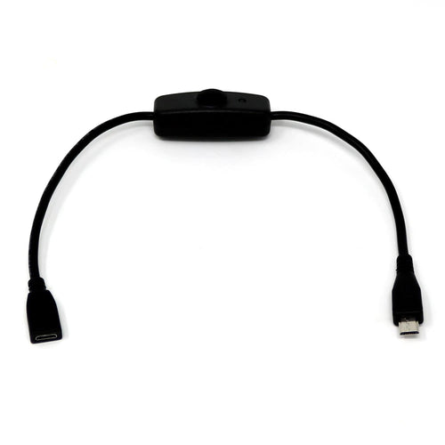Panel Mount Extension USB Cable - Micro-USB Male to Female | The Pi Hut