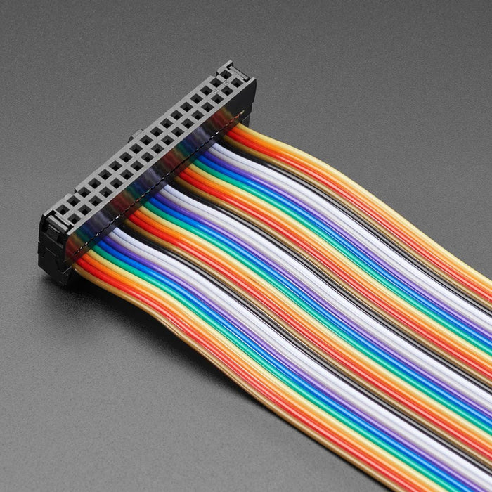 Rainbow 34-pin Dual Row IDC Floppy Ribbon Cable - 30cm long | The Pi Hut