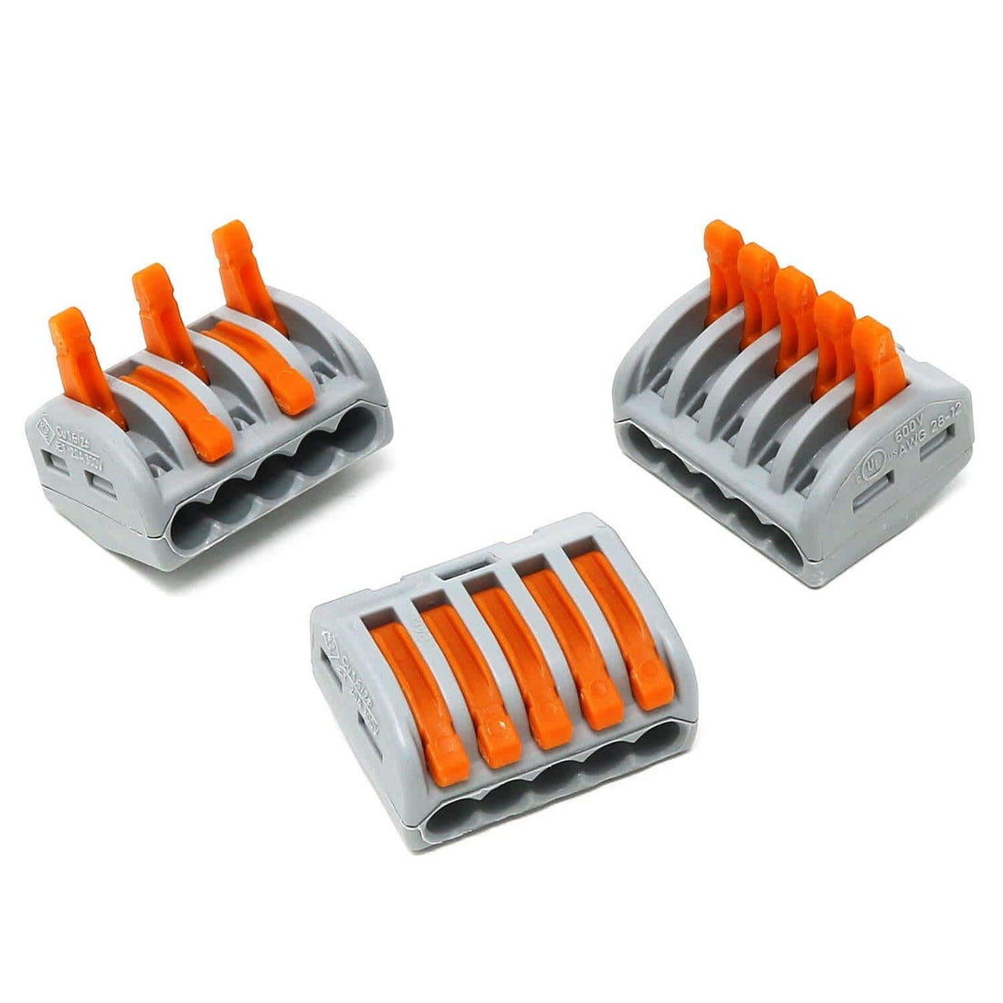 Wago 3-Way Block Connector (12-24 AWG) - Pack of 3