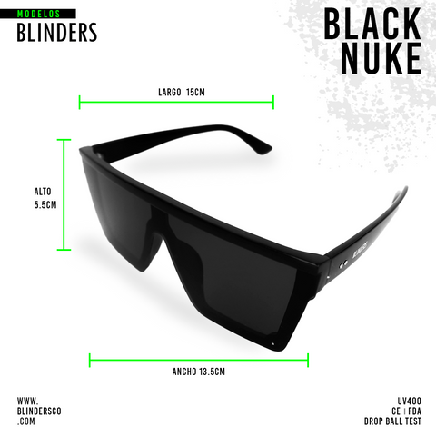 Lentes de sol cuadrados negros unisex Black Nuke │ Blinders Store –  BlindersCo