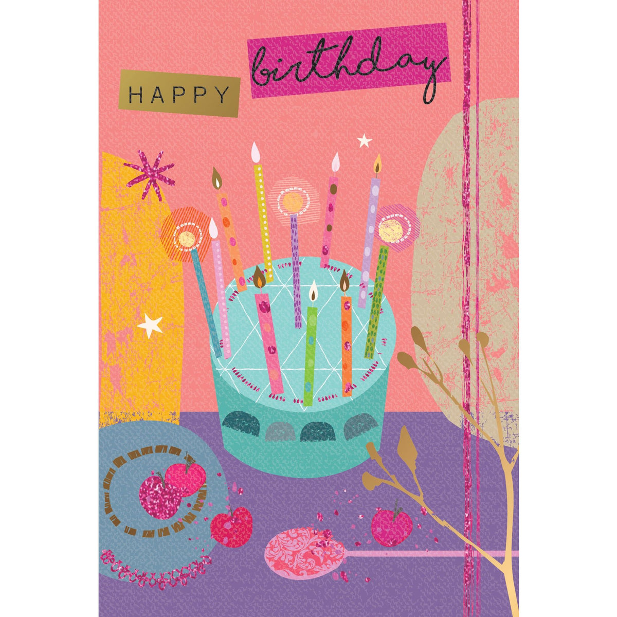 Cake And Apples Birthday Card