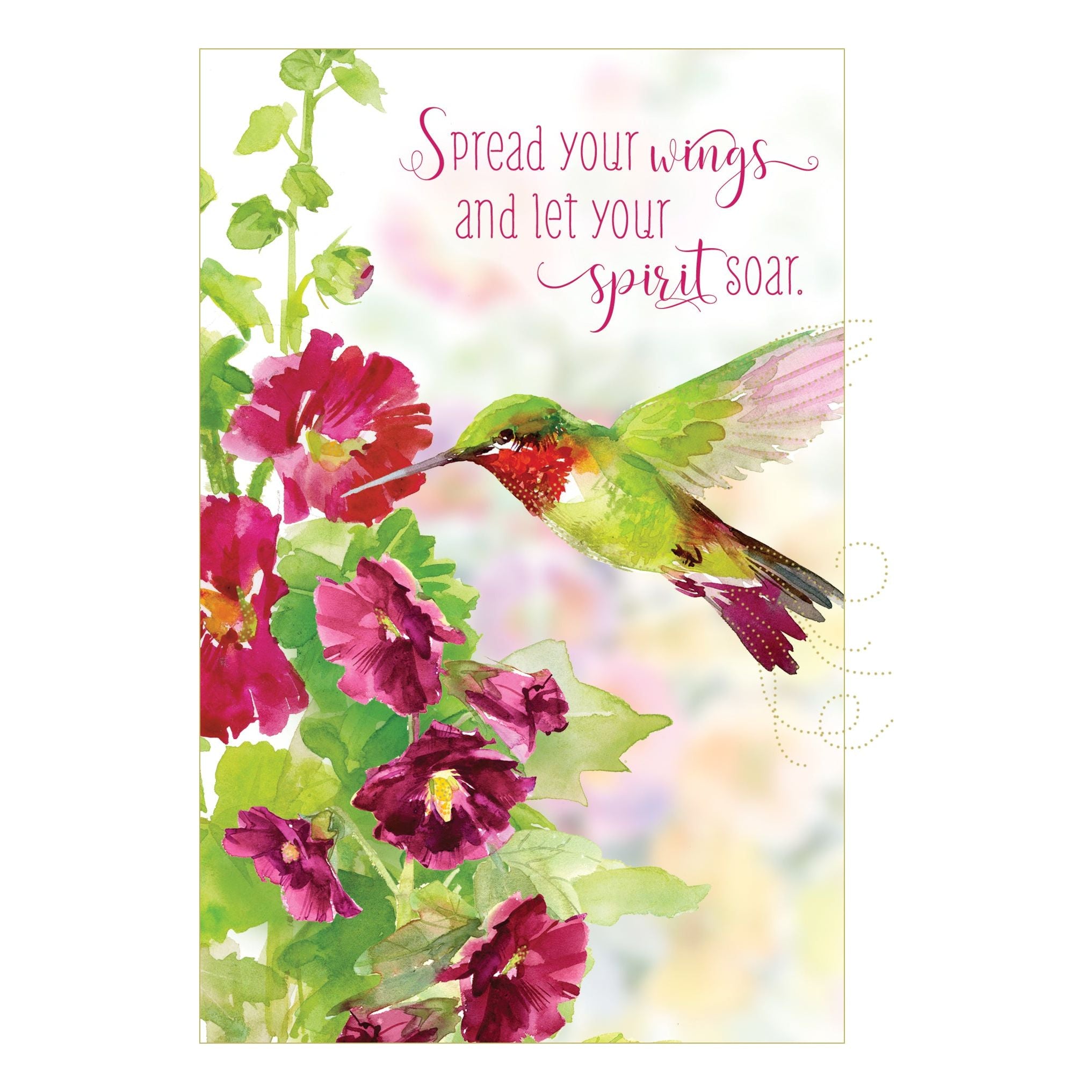 Just Breathe, Buddha hand and hummingbird Greeting Card for Sale