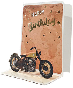 Motorcycle Birthday Pop-up Small 3D Card - Cardmore