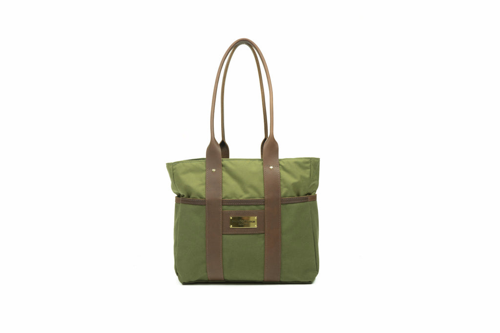 Sword & Plough Green Mini Zip Top Tote Bag