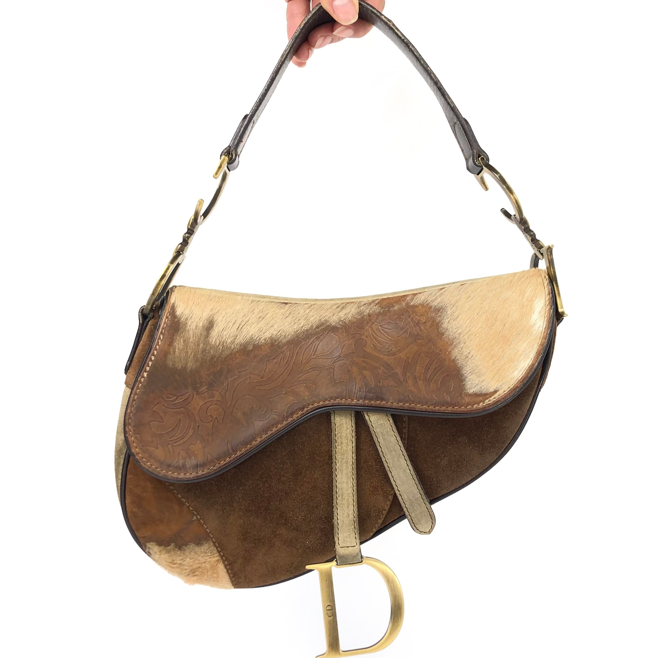 Image of Christian Dior Pony Hair Saddle Bag