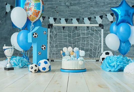 Buy Blue Theme Boy 1st Birthday Backdrops Wood Photography for Party Online  – Starbackdrop