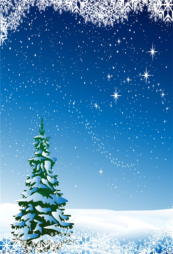 Buy Blue Sky Glitter Stars Winter Snow Backdrops for Christmas Online ...
