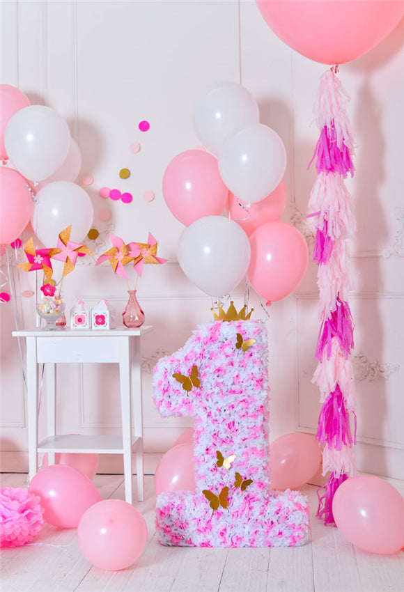 Buy Pink Theme 1st Birthday Baby Show Butterfly Backdrops Online –  Starbackdrop
